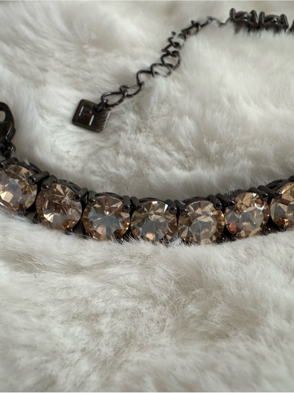 Park Lane Smoky Brown Crystal Bracelet with Gunmetal Setting